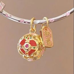 Beads 925 Sterling Silver Anime Sailor Moon Sakura Ball omamor Charm Bead For Bracelet Bangle DIY Jewelry Making Fans Collection