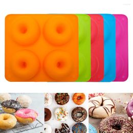 Baking Moulds 4 Holes Donut Mould 3D Silicone Cake Non Stick Bagel Pan Pastry Chocolate Muffins Donuts Maker Kitchen Accessories Tool