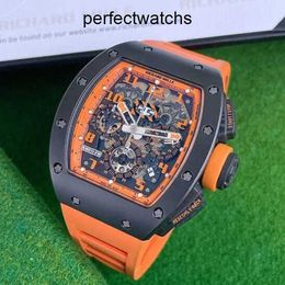 RM Wrist Watch With Box Richardmile Wristwatch RM011-FM Series RM011 Orange Ceramic Limited Edition Fashion Leisure Sports Machinery Wristwatch RM011