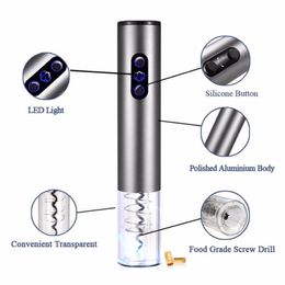 Electric Wine Opener Aluminum Alloy Red Wine Corkscrew Automatic Bottle Opener With Foil Cutter Wine Accessories Promotion271B