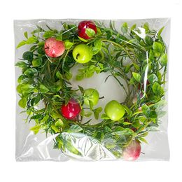 Decorative Flowers Artificial Green Plants Vine Fake Pomegranate Tangerine Fruit Leaves Rattan Twine Home Wall Hanging Decoration Party