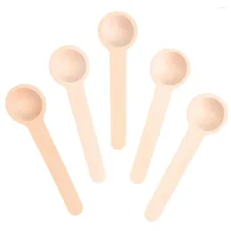 Spoons 5PCS Natural Wooden Mini Coffee Spoon Dessert Scoop Baby Tableware Kitchen Ice Cream Accessories Tools