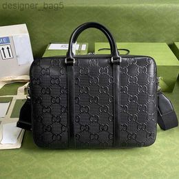 10A High Quality Shoulder Bag designer Men's Bag Embossed Briefcase Handbag Business Commuter Crossbody Bag 658573