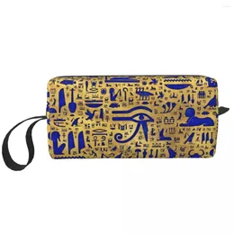 Cosmetic Bags Egyptian Hieroglyphic Makeup Bag Pouch Waterproof Ankh Pharaon Toiletry Organiser Storage Purse For Women