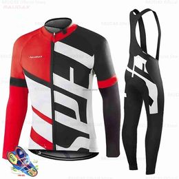 Men's Tracksuits Raudax-Long Seve Cycling Jersey Triathlon Mountain Bike Bib Pant Set Spring Summer Autumn Sports ClothingH2421