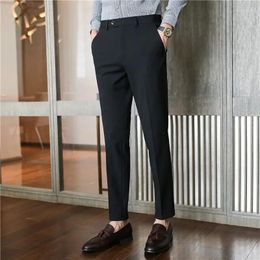 Men's Suits 2024 Spring Summer Business Formal Wear Suit Pant Men Clothing Slim Fit Casual Office Trousers Fashion Pantalones Hombre