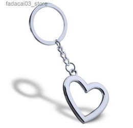 Keychains Lanyards pcs/lot New Hot Novelty Zinc Alloy Heart Shaped Keychains Metal Keyrings For Lovers FREE Shipping Q240201