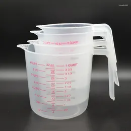 Measuring Tools 250/500/600/1000ML Plastic Transparent Cup Jug Pour Spout Surface Kitchen Tool Graduated Baking Supplies