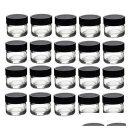 Packing Bottles Food Grade 5Ml Clear Glass Jar Bottle With Black Cap For Dab Extracts Shatter Live Resin Rosin Wax Concentrates Contai Dhfcg