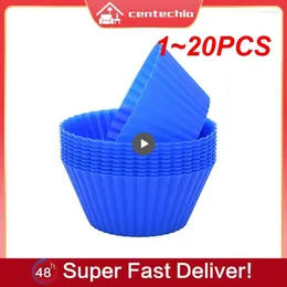 Baking Moulds 1-20PCS Silicone Cake Mould 7cm Round Shaped DIY Moulds Muffin Cupcake Cooking Bakeware Maker Kitchen Decorating Tool