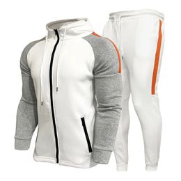 Fashion Mens Sweatshirt Sport Suit Long Sets 2 Pieces Hip Hop Gym Fitness Clothing Tracksuit Winter Clothes Men Set 240122