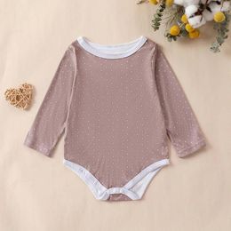 Rompers Baby Boys Girls Romper Cute Dots Print Long Sleeve Round Neck Bodysuit Born Playsuit With 3D Wings