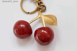 Keychains Lanyards Keychain cherry style red Colour Chapstick Wrap Lipstick Cover Team Lipbalm Cozybag parts mode fashion9126782 Q240201