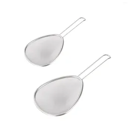 Baking Tools Fine Mesh Strainer Oval Stainless Steel With Handle Food Wire Sieve Flour Sifter For Tea Household Kitchen