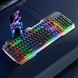 Colourful glowing metal mechanical keyboard wired esports game keyboard desktop laptop input tool keyboard