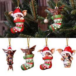 Christmas Decorations Cute Chrismtas Tree Acrylic Pendants Gremlins Fairy Socks Xmas Ornaments Fly Dragon Hanging Home Supplies