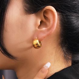 Stud Earrings 316L Stainless Gold Colour Hollow Ball Hoop For Women 2024 Fashion High Quality Designer Girls Jewelr