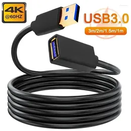 0.5/1/1.5/2/3m USB 3.0 2.0 Extension Cable For Smart TV PS4 Xbox Extender Cord Wire Data Sync Fast Transfer Cables