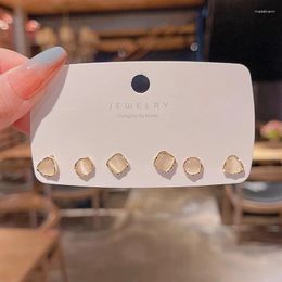 Stud Earrings Shuling S925 Silver Needle Fashion Opal Set Cute Small Earring Women Fine Jewellery