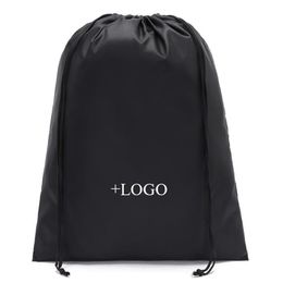 ECO Friendly Reusable Oxford Waterproof Drawstring Bag Custom Print Gift Bags Travel Beach Shoe Cloth Packaging Bags250E