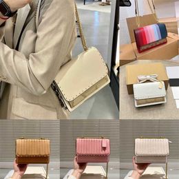 Chic Flap Small Square designer bag coabag Fashion Splice Klare Underarm Messenger Bag Classic Designer Organ Bag Rivet Chain One Shoulder Bags 231215