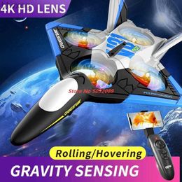 Drones 4K EPP Foam Glider Plane Intelligent 4K Camera Aerial Photography Four Motors Rolling Hovering RC Dron RC Glider For Kid Gift To YQ240201