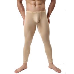 Coming Sexy Men's UltraThin Silky Long Johns Thermal Pants Cool Leggings Underwear S M L XL XXL 240127