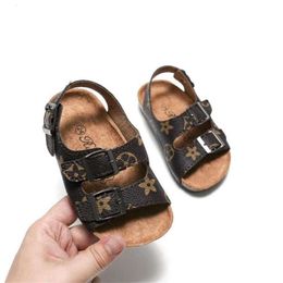 22-35 Full Kids Toddler Child Sizes Pu Leather Sandals Boys Girls Youth Summer Shoes Flat Sandal Anti Skid Beach Bath Outdoor Running Children's shoes