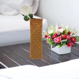 Vases Vase Bedroom Woven Design Flower Creative Dried Arrangement Straw Geometry Desktop