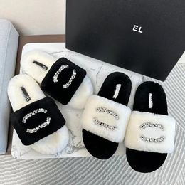 7a top quality black Flat Sandals Winter fuzzy Slippers luxurys tazz sandale fur slides Designer Women's Channel low Slipper teddy bear kid fluffy Casual Shoe Sliders