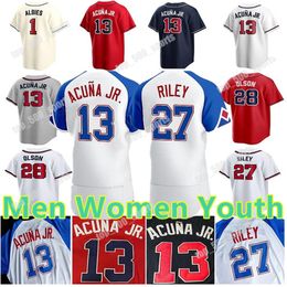 2024 Custom City Jersey 13 Ronald Acuna Jr. 27 Остин Райли Мэтт Олсон Харрис II Спенсер Страйдер Морган Оззи Оззи Альбис Джонс Росарио Макс Фрид Бейсбол