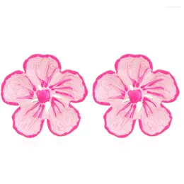 Dangle Earrings Sweet Gradual Pink Large Flower Metal For Woman Romantic Gifts