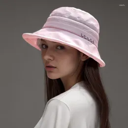 Wide Brim Hats Silk Fisherman Hat Women's Summer Sunscreen UV 2024 Sun