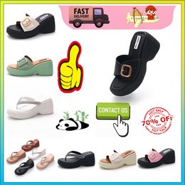 Designer Casual Platform High rise thick soled PVC slippers man Woman Light weight wear resistant rubber soft soles sandals Flat Summer Beach Slipper