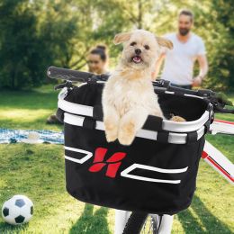 Carrier Bicycle Bag Bicycle Front Basket Collapsible Bike Handlebar Basket Pet Cat Dog Carrier Bag Shopping Commuting Free Shipping