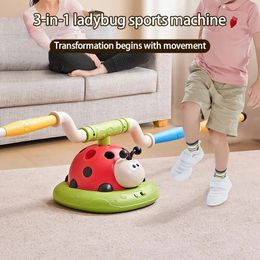 3 in 1 Ladybug Multifunction Exercise Machine Ferrule Jump Rocket er Sports Entertainment Game Outdoor Educational Toy 240123