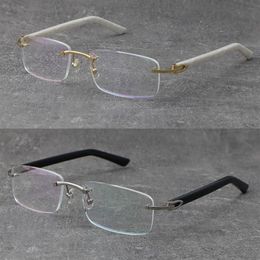 Factory Direct Rimless Women Man 18k Gold Frame Reading Glasses presbyopic Eyeglasses Metal Frames Myopic Optical Arms Plank 312A