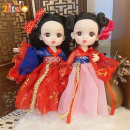 Dolls 1/8 BJD Dolls for Chinese 16cm Festive Red Style Clothes Accessories Princess Dress Up Dolls for Girls Toys New Year Gifts