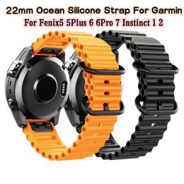 For Garmin Silicone 22mm 26mm Wristband Strap Approach Fenix5 5Plus 6 6Pro 7 Quick Fit Bracelet