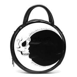 Shoulder Bags Women Lady Girl Punk Dark Skull ead Tunder Flas Printed Gotic Cross Body MOON Messenger Bag Round andbag arajuku GiftH2421