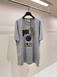 24SS Early Spring Men's T-shirt, Paris, Italy Men's and Women's High Street Fashion Short sleeved OS T-shirt, Summer Breathable Artist Ed T-shirt, Animal Print 843