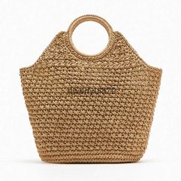 Shoulder Bags Casual Large Capacity Straw Tote Bag Designer Paper Woven Round andle Women andbags Summer Beac Big Bali Purse 2023H2421