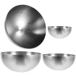 Dinnerware Sets 4 Pcs Stainless Steel Salad Bowl Multi-function Serving Daily Use Supply Soup Household Noodle Convenient Kitchen