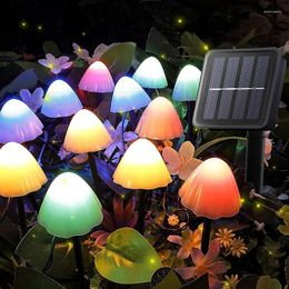 Outdoor Solar Garden Lights Set Of 12 Mini Mushroom Light Waterproof Cute Shaped Pathway Landscape