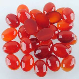 Crystal Natural Red Agates Stones Oval Shape Cabochon CAB No Hole Loose Beads For Women Jewelry Making DIY Fittings 15x20MM 20Pcs TU3033