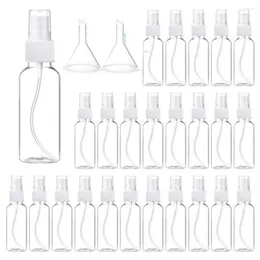 Storage Bottles 50PCS 10/15/20/30/50/60/80/100ML Clear Empty Fine Mister Spray Travel Cleaning Solution Makeup With 2pcs Funnels