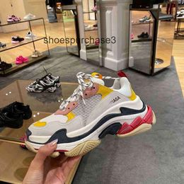 Designer Balencigs Fashion Casual Shoes Roller Skates Thick Women's Triple Soled Elevated Men's Sports Leisure Da KMSO