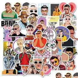 Car Stickers 50Pcs Puerto Rican Singer Bad Bunny Pvc For Stationery Decal Motorcycle Skateboard Laptop Guitar Bike Cool Sticker Drop Dhstf