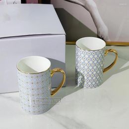 Mugs European Style Bone China Mug Household Ceramic Milk Coffee Cup Innovative Open Design Water Couple Pair