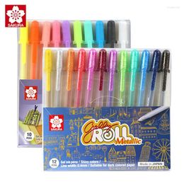 5/10/12 Pcs SAKURA Sunshine Neutral Pen 3D Painting Pastel Shining Cartoon Art Set Combination